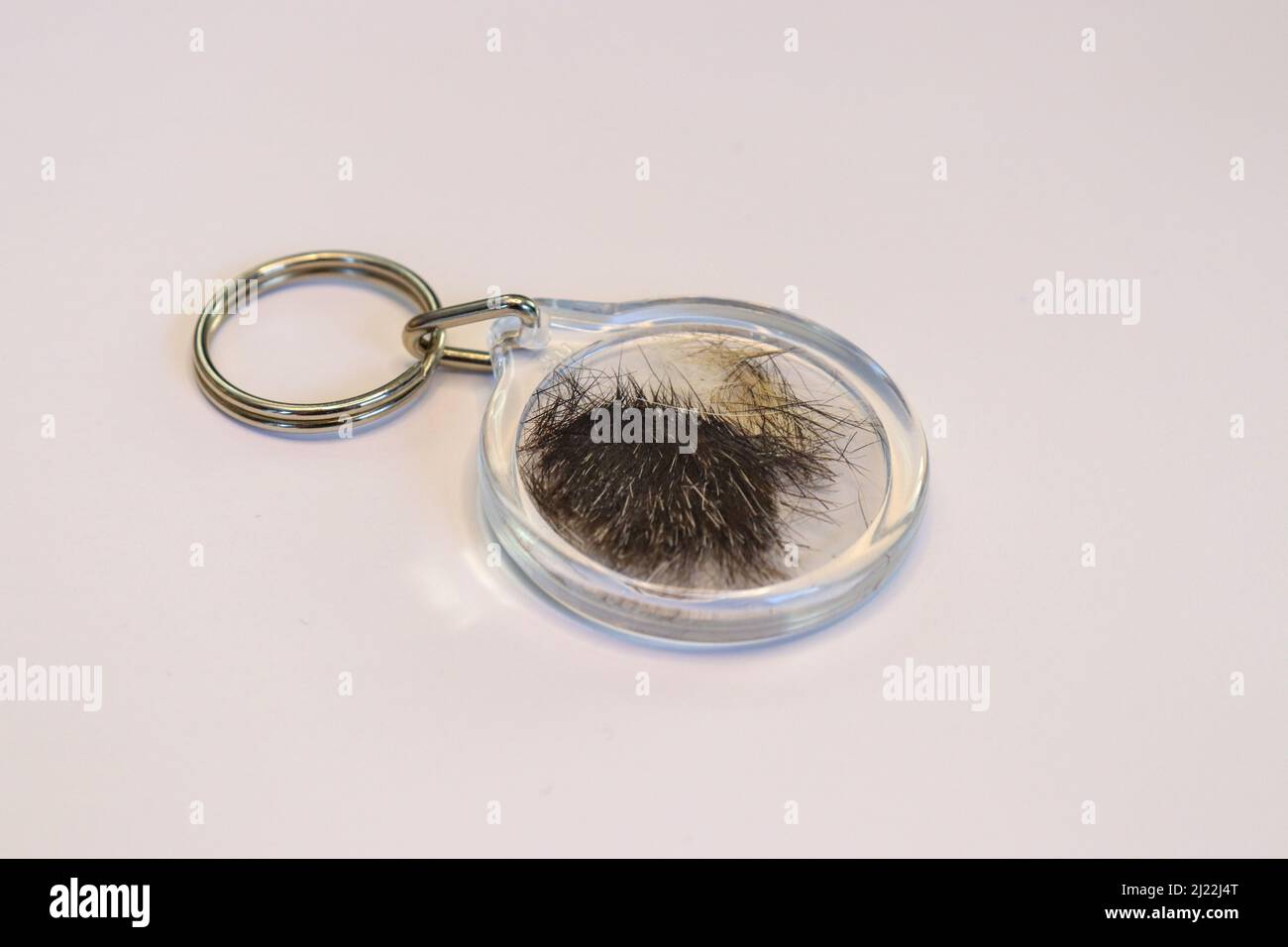Accarezza i capelli in un portachiavi, ricordo Foto Stock