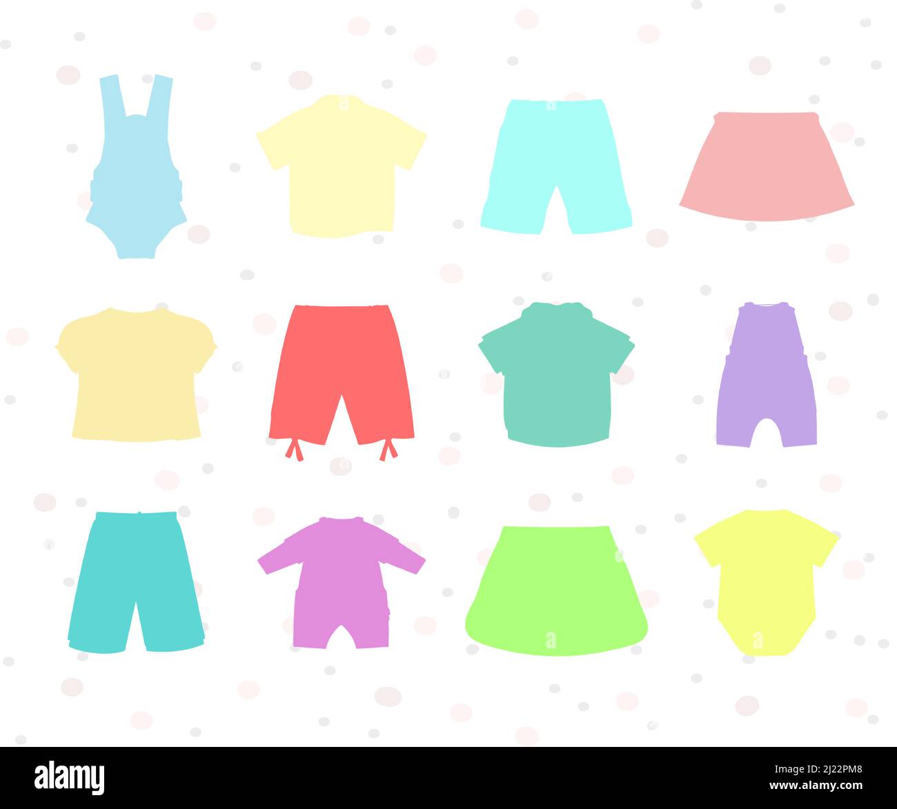 Set di abiti colorati per bambini Illustrazione Vettoriale