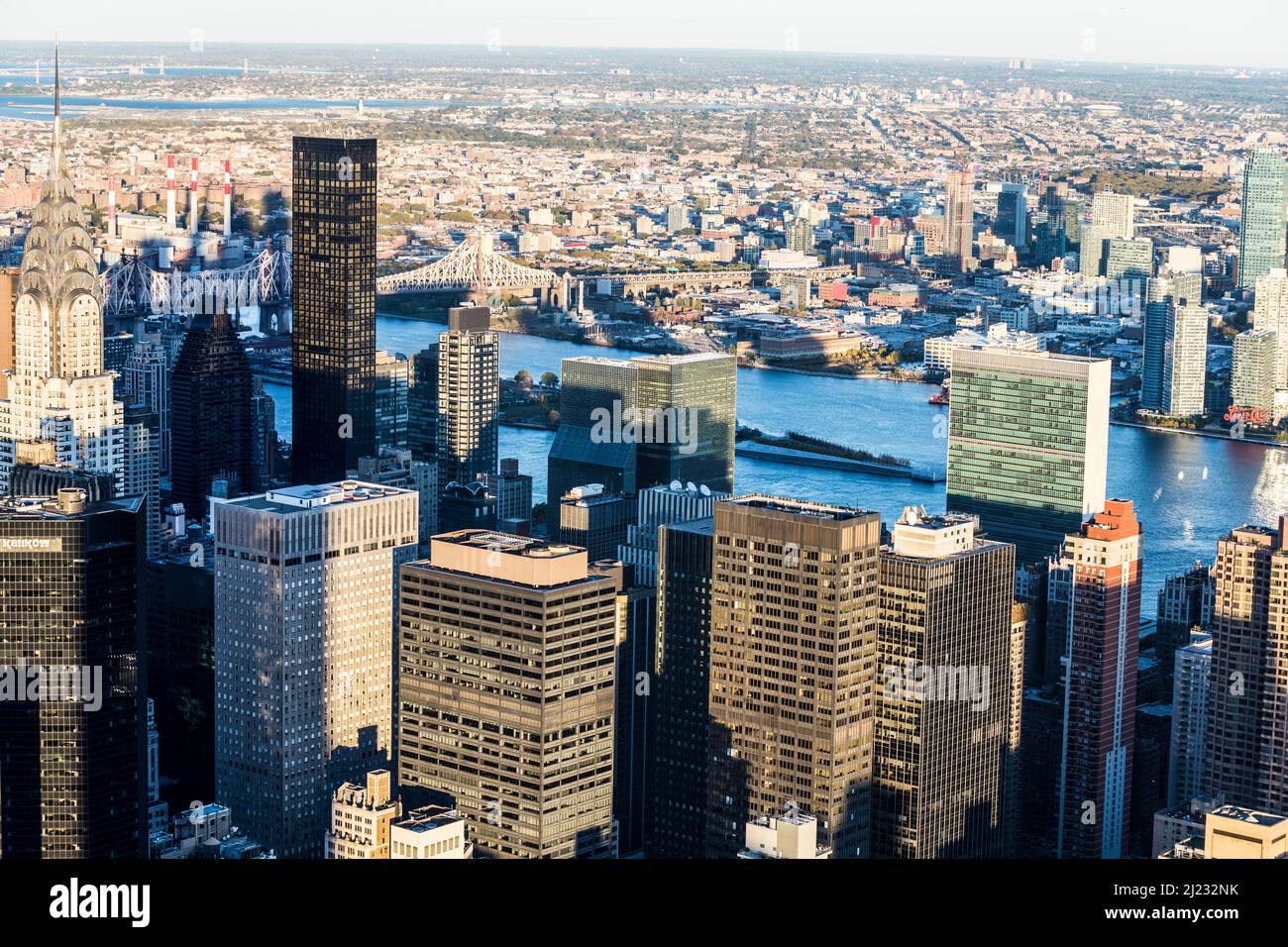 New York, USA - 23 ottobre 2015: Vista della sede delle Nazioni Unite a New York Foto Stock