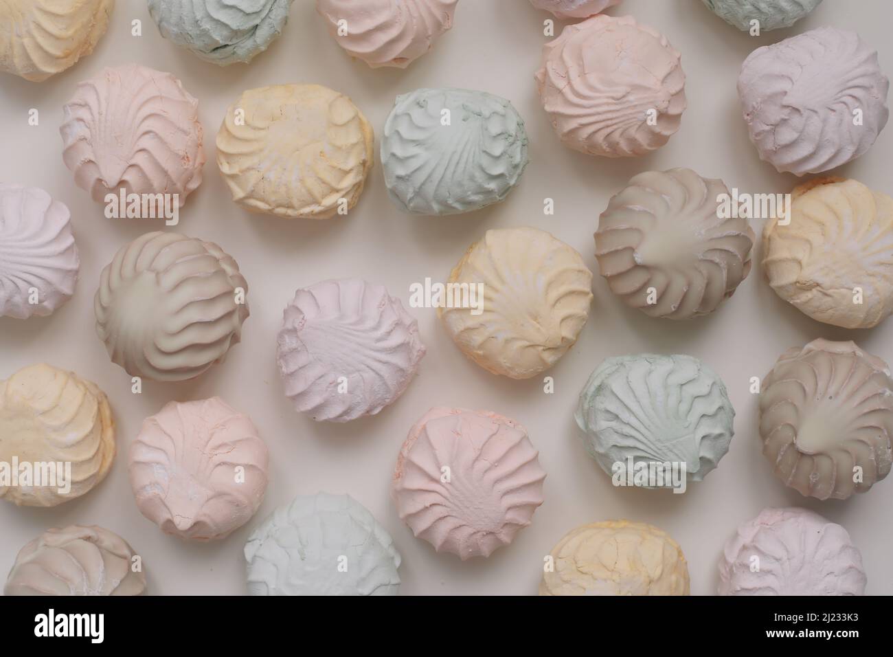 caramelle color pastello caramelle color marshmallow motivo texture sfondo. Foto Stock