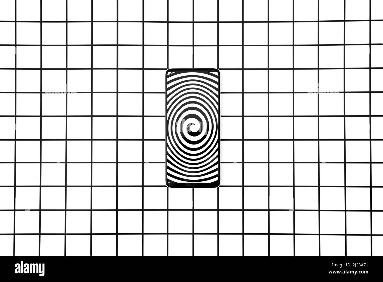 Doomscolling, doomsurfing, surf o scorrere cattive notizie, le notizie sono rattristanti, scoraggianti, deprimenti. Doomscrolling, tutto è cattivo concetto con Foto Stock