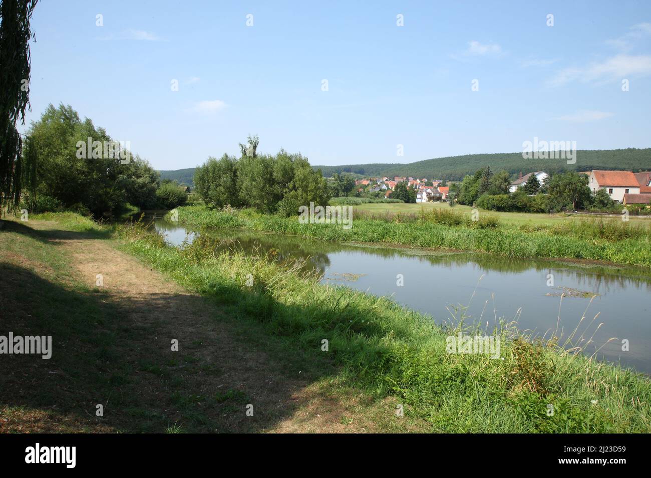 Blick auf Spalt mit Fränkischer Rezat / Vista di Spalt con Rezat Franconia / Foto Stock