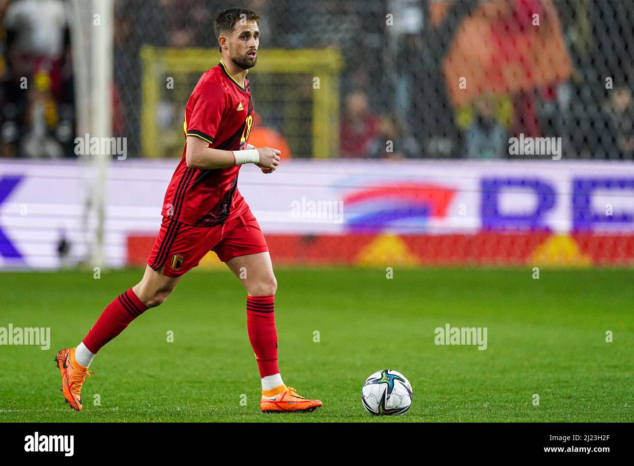 BRUSSEL, BELGIO - 29 MARZO: Adnan Januzaj del Belgio durante la partita internazionale amichevole tra Belgio e Burkina Faso al Lotto Park il 29 marzo 2022 a Brussel, Belgio (Foto di Jeroen Meuwsen/Orange Pictures) Foto Stock