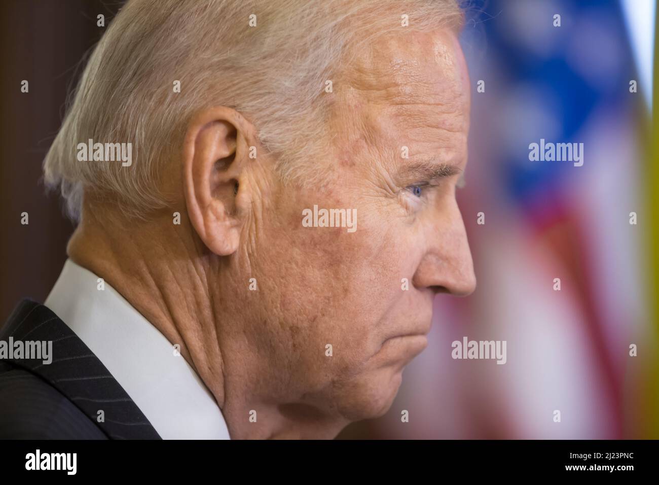 Kiev, Ucraina. 16th Jan 2017. Vice Presidente degli Stati Uniti Joe Biden durante una visita ufficiale in Ucraina nel dicembre 2014. Il presidente Joe Biden ha espresso una condanna forte e personale di Vladimir Putin in Russia, convocando un appello per la democrazia liberale e una risolutezza duratura tra le nazioni occidentali di fronte a un brutale autocrate. (Foto di Mikhail Palinchak/SOPA Images/Sipa USA) Credit: Sipa USA/Alamy Live News Foto Stock