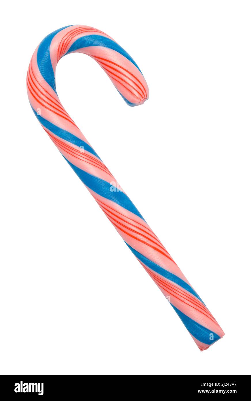 Fusto in cotone blu e rosa con canne per caramelle. Foto Stock