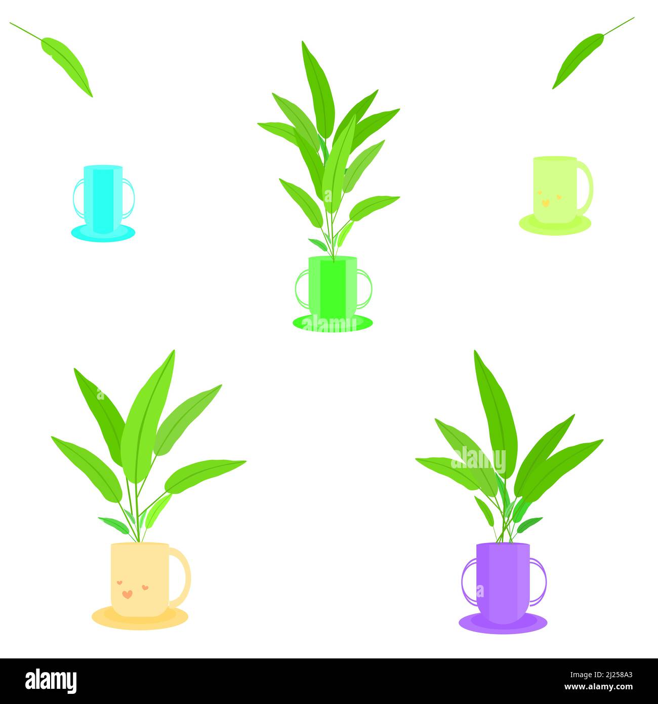 Eco pianta flowerpot ambiente naturale per illustrazione vettoriale decorativa Illustrazione Vettoriale