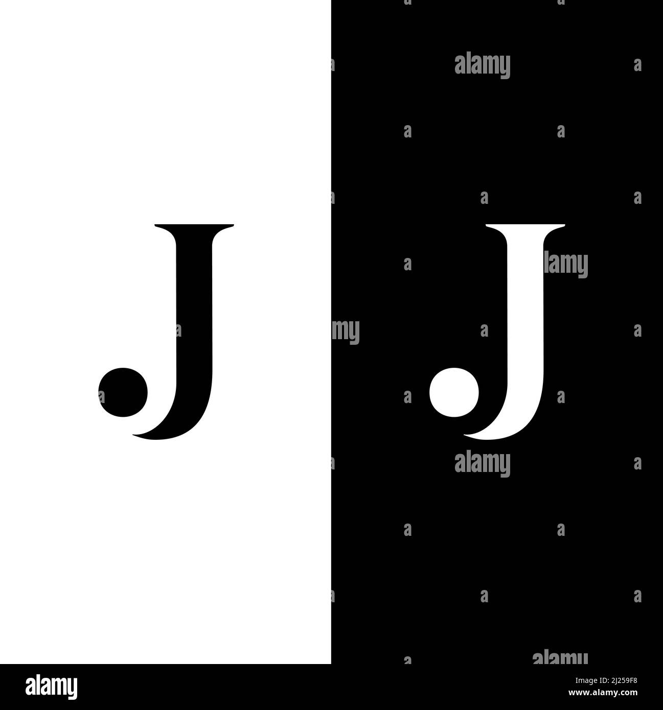 J lettere icone iniziali monogramma disegno del logo di ispirazione vettoriale Illustrazione Vettoriale