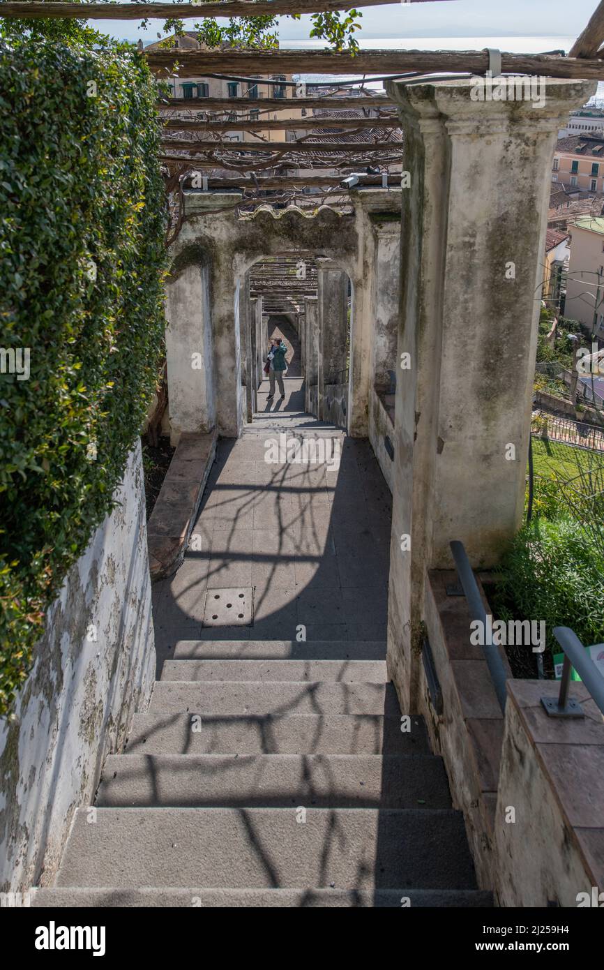 Il 'Giardino della Minerva' si trova ai margini della collina del castello che domina la vecchia Salerno. In essa si trova il medievale 'Hortus sanitatis' (H. Foto Stock