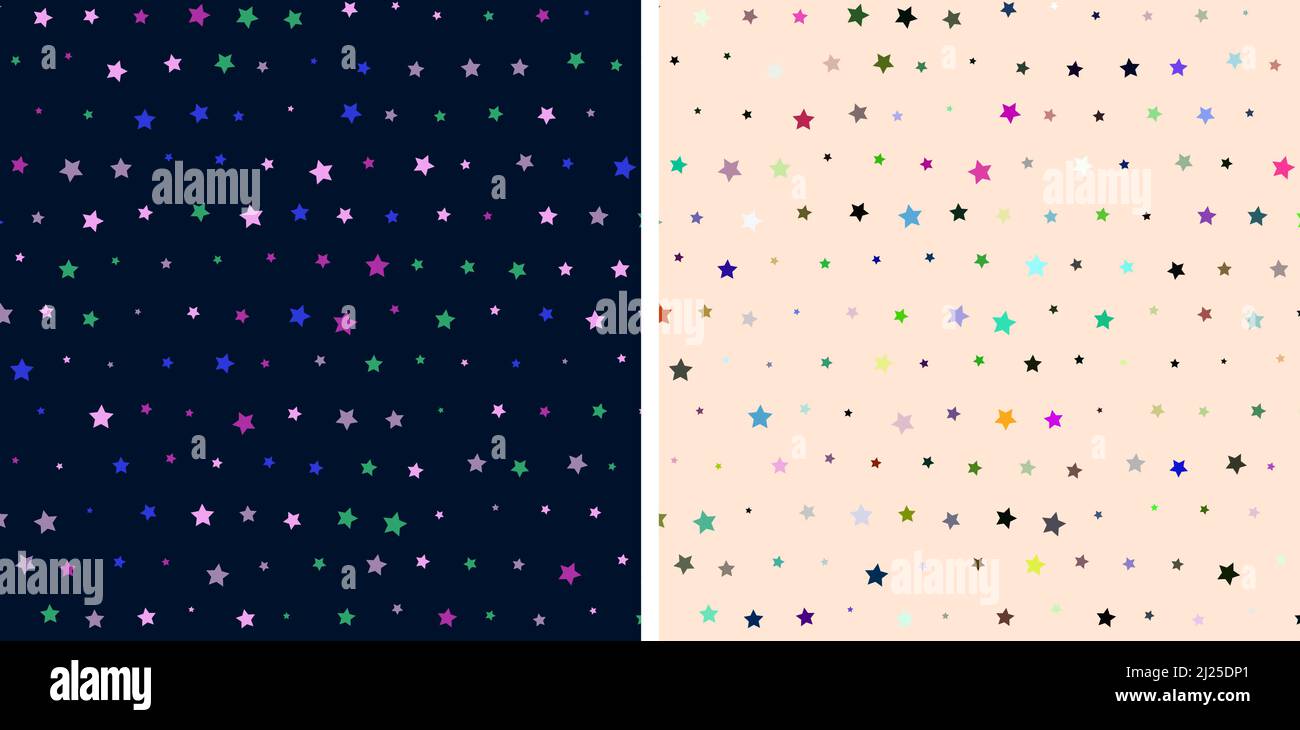 Sfondo del modello di stelle multicolore Illustrazione Vettoriale