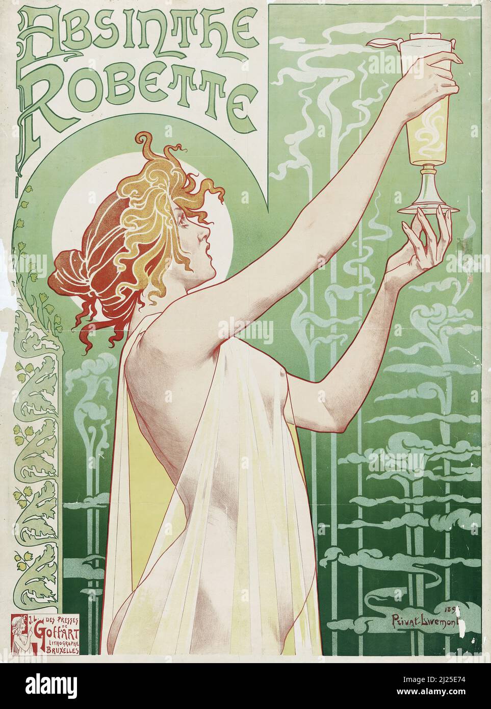 Vintage Art Nouveau di Henri Privat-Livemont - Assenzio Robette (1896) pubblicato in Les Maîtres de l'Affiche. Foto Stock