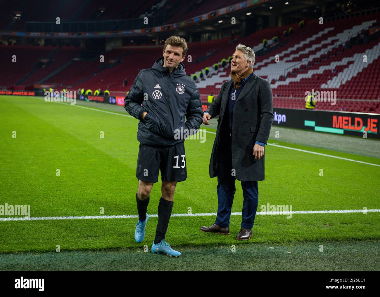 Thomas Mueller (Deutschland), Bastian Schweinsteiger Niederlande - Deutschland Olanda - Germania 29.03.2022, Fussball; DFB, Saison 2021/22 Foto Foto Stock