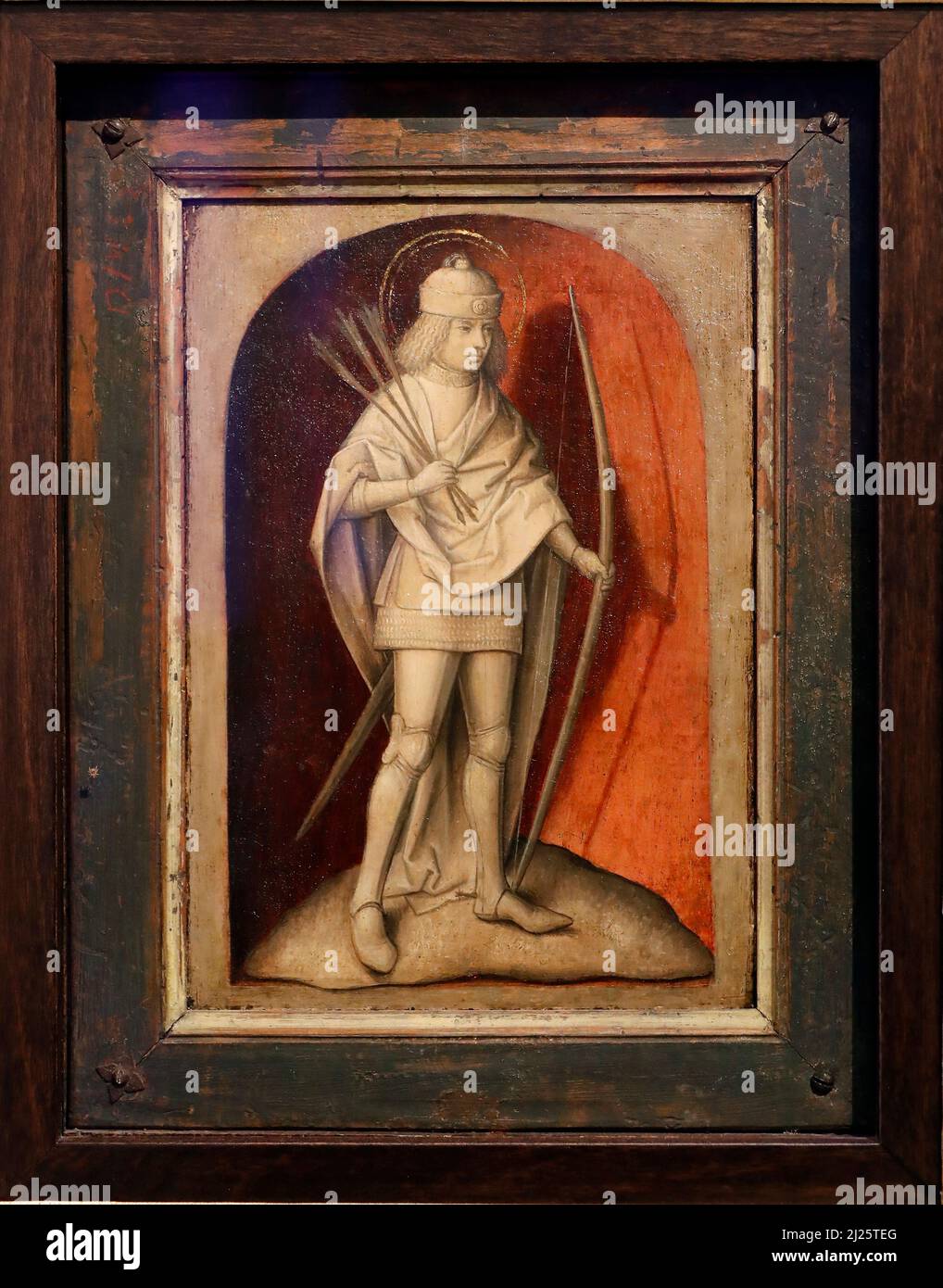 Museo Thyssen-Bornemisza. Saint-Sebastian. Maestro de la Leyenda de la Magdalena. 1480. Foto Stock