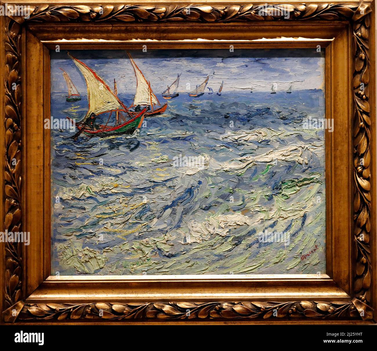 Seascape a Saintes-Maries. 1888. Vincent Van Gogh (1853-1890 ). Mostra : icone d'arte moderna della collezione Morozov della Fondazione Loui Foto Stock