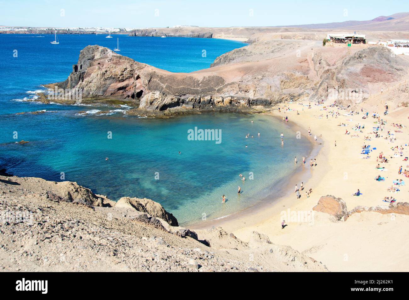 Spiaggia di Papagayo, Playa Blanca, Isole Canarie, Spagna Foto Stock