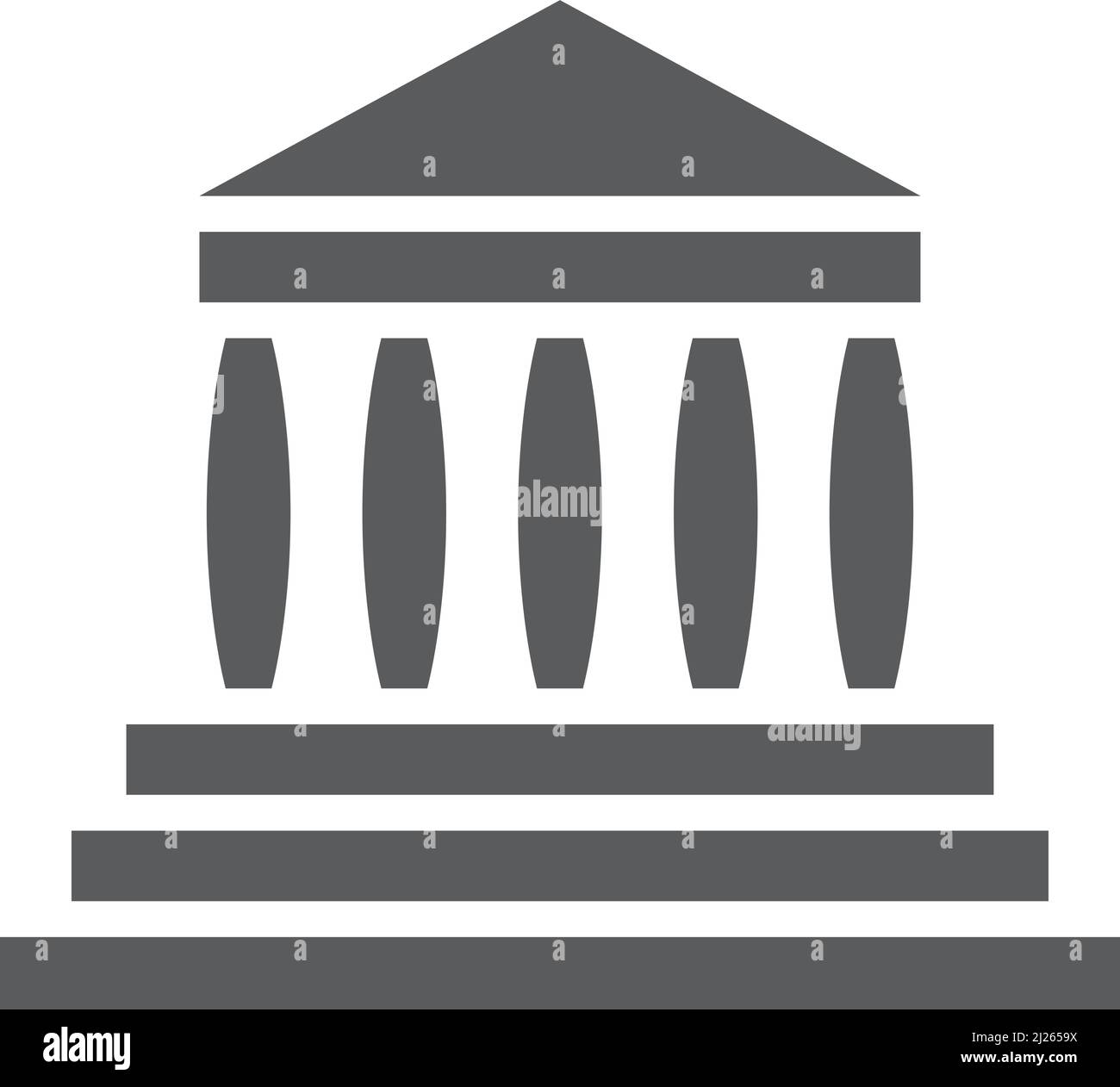 Icona Banca. Esterno di un vecchio edificio. Facciata urbana Illustrazione Vettoriale