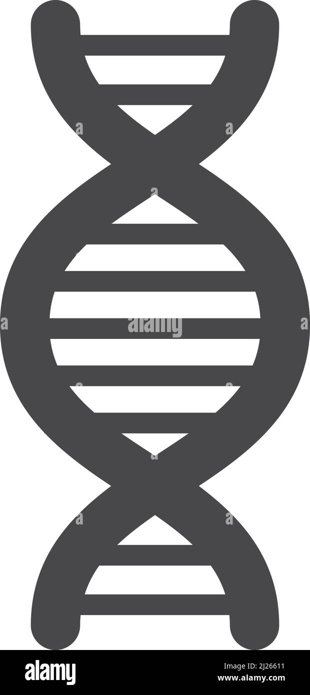 Icona DNA. Simbolo della ricerca sanitaria. Segno di scienza genetica Illustrazione Vettoriale