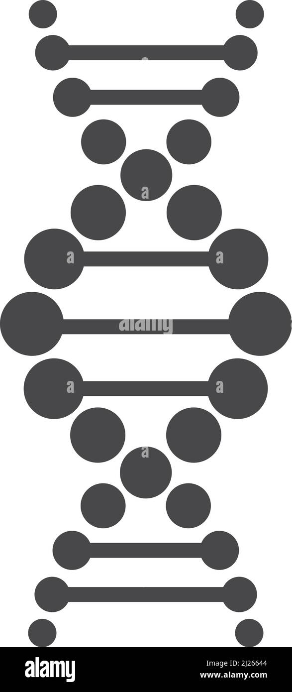 Icona dell'elica cromosomica. Simbolo della biologia umana. Segno genico Illustrazione Vettoriale