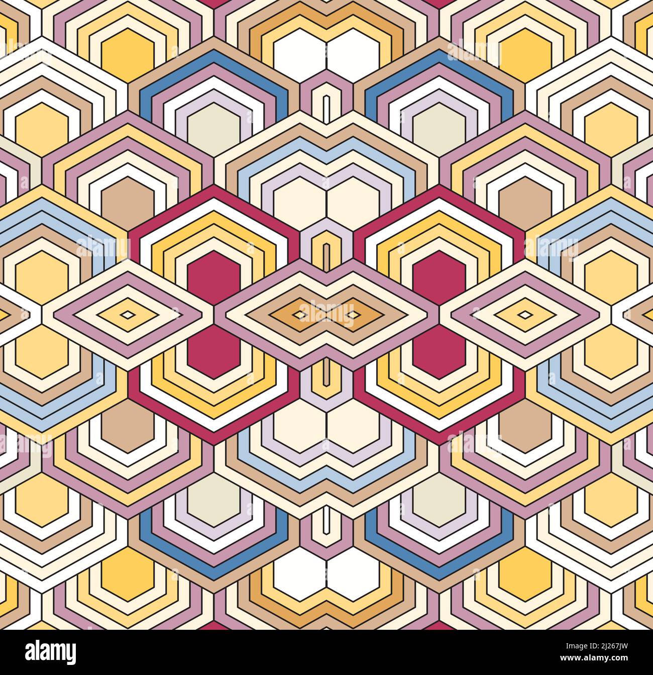 Geometrico Rhombus Hexagon colorato pattern sfondo Illustrazione Vettoriale