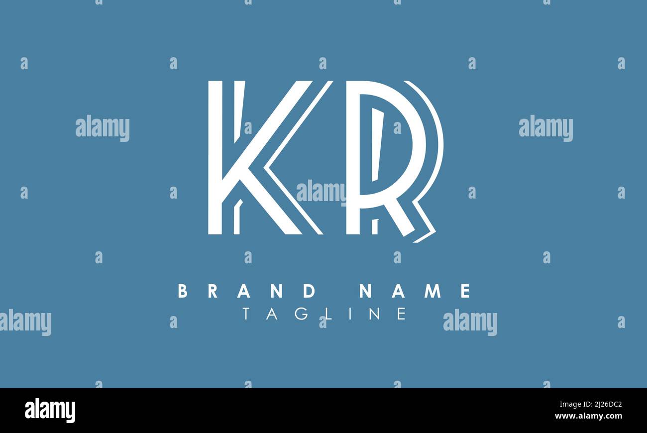 Lettere alfabetiche iniziali logo monogramma KR, RK, K e R. Illustrazione Vettoriale