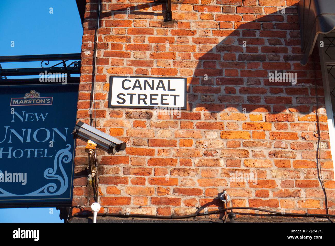 Canal Street, The Gay Village, Manchester, Inghilterra Foto Stock