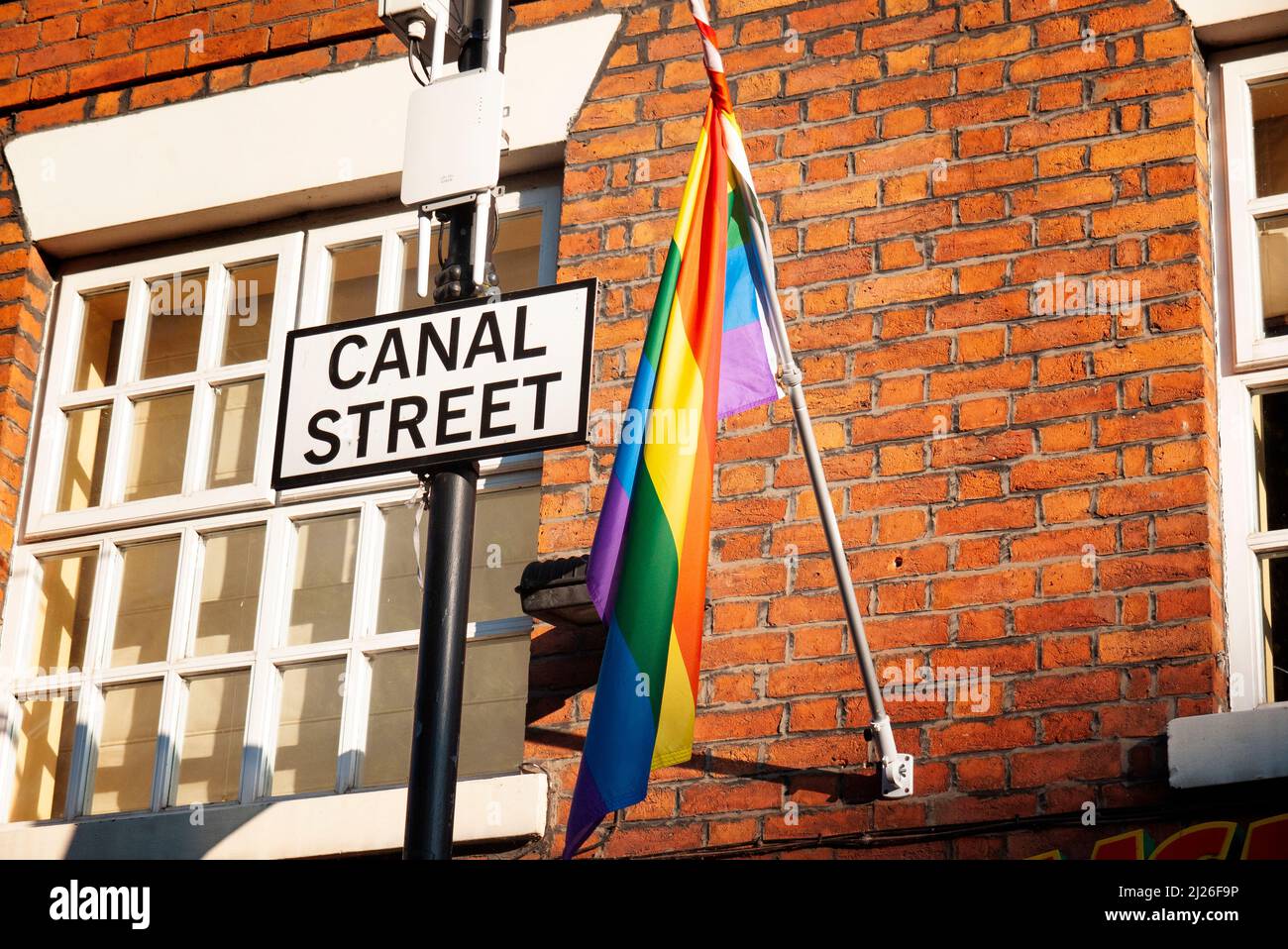 Canal Street, The Gay Village, Manchester, Inghilterra Foto Stock