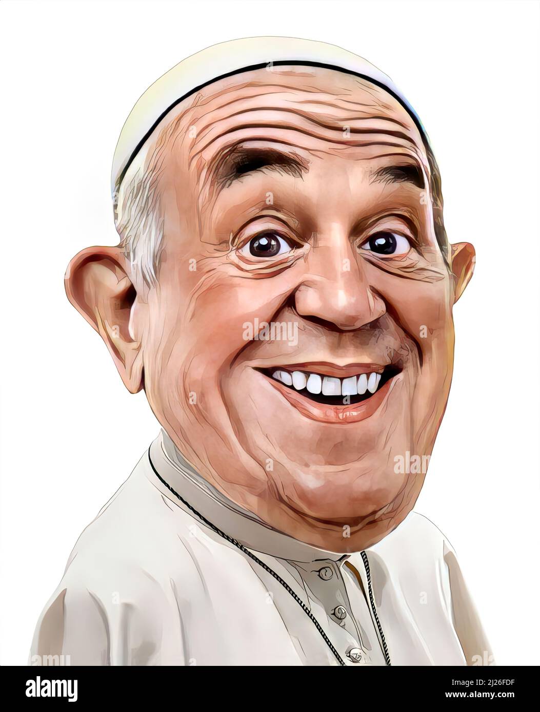 Papa Francesco, Jorge Mario Bergoglio, volto caricaturale, fumetto, cartone  animato, sorridente Foto stock - Alamy