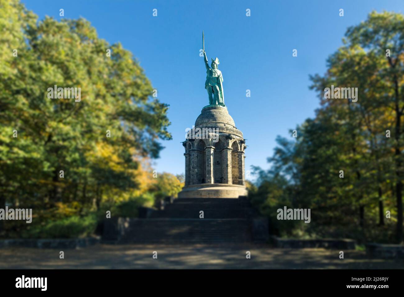 Il Monumento di Hermann nella foresta di Teutoburger Foto Stock