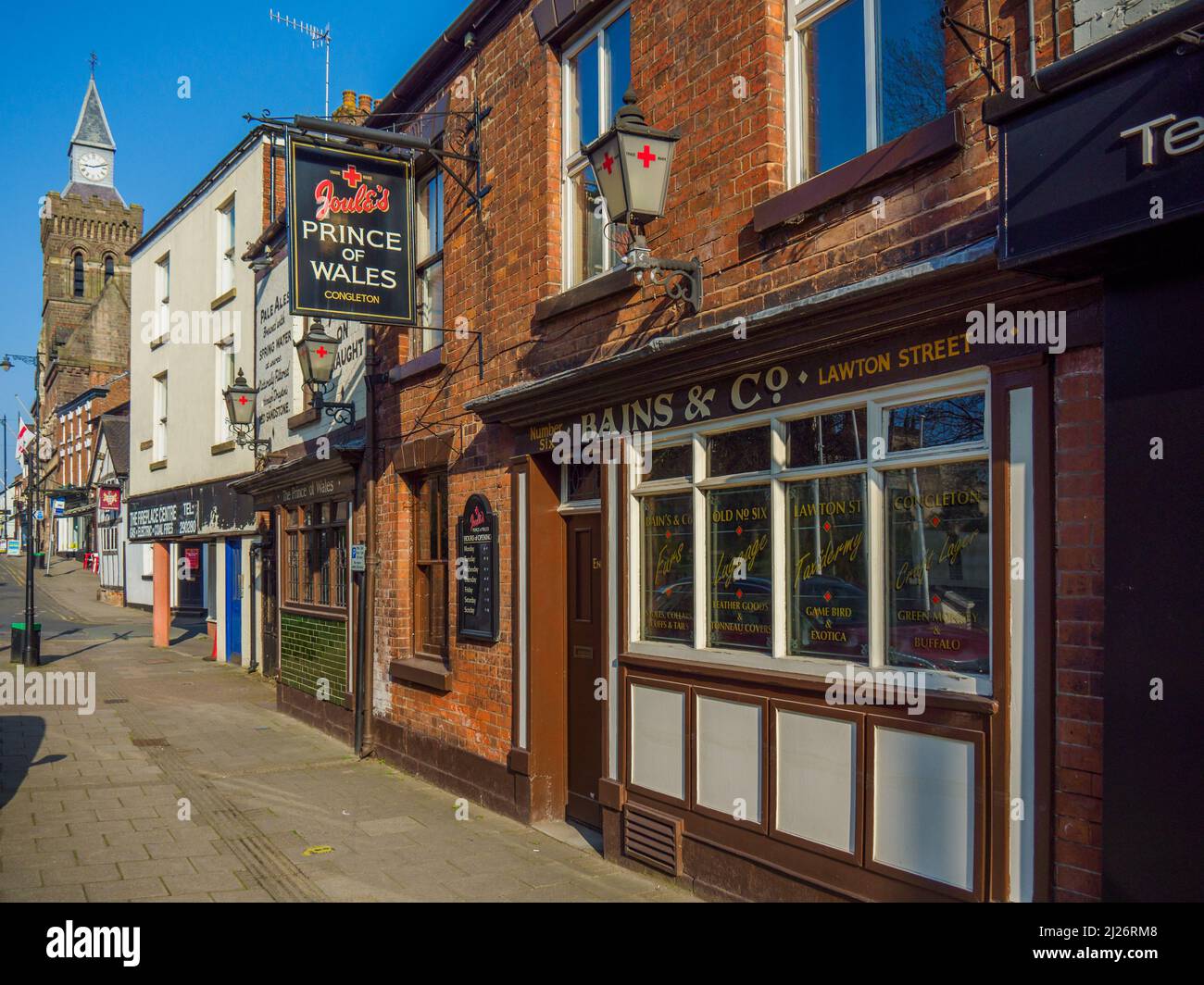 The Price of Wales public house, Lawton Street, Congleton, Cheshire, Regno Unito. Primavera 2022 Foto Stock