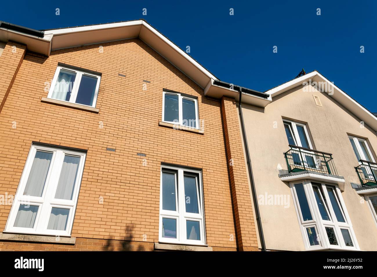 Nuovo appartamento moderno appartamento casa per i primi acquirenti in cerca di proprietà a Cardiff Galles UK, foto di stock Foto Stock