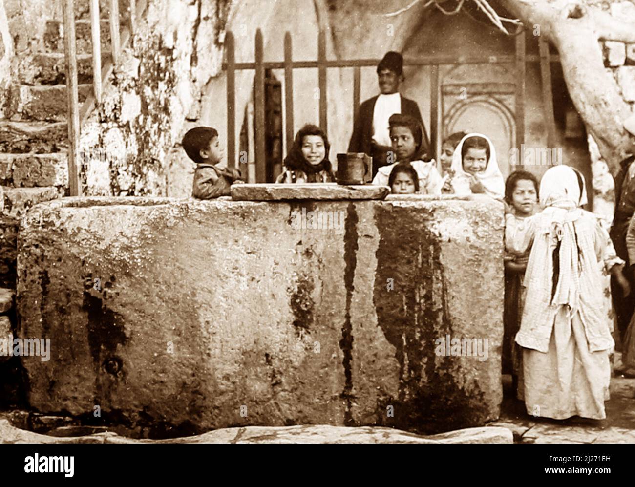 Casa di Simone il Tanner, Jaffa, Israele, all'inizio del 1900s Foto Stock