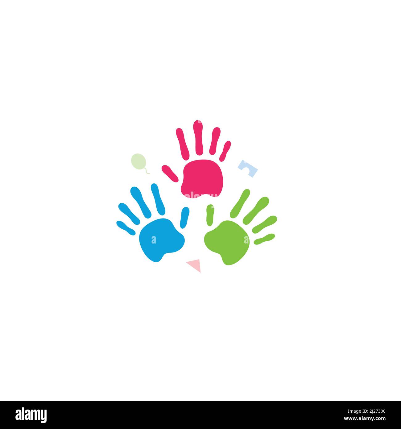 Logo Hands Print o design a icone Illustrazione Vettoriale