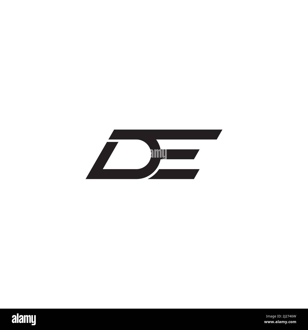 Lettera DE logo o icona design Illustrazione Vettoriale