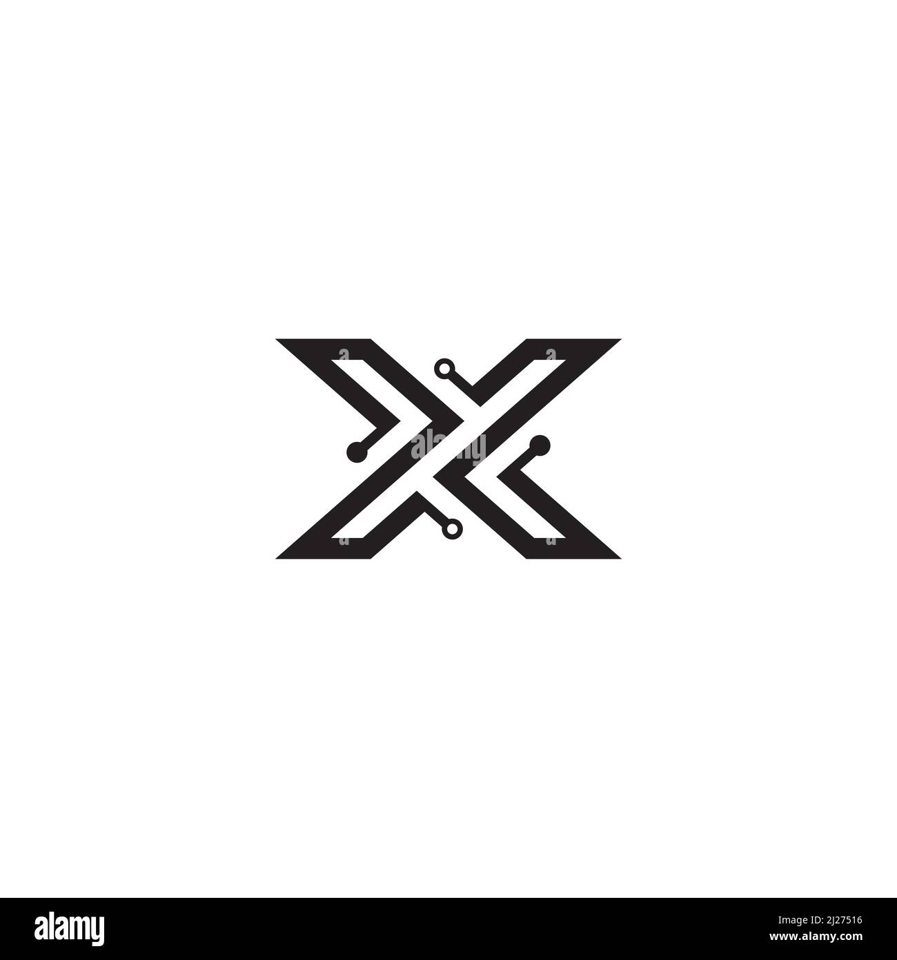 Lettera o simbolo X e logo o icona della tecnologia Illustrazione Vettoriale
