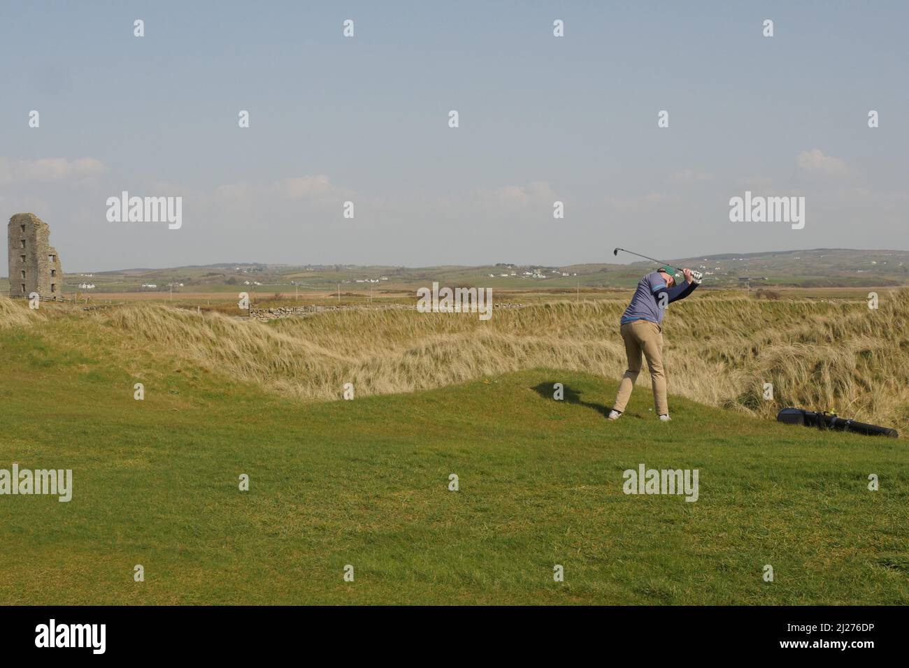 Lahinch campo da golf in Ireland.Lahinch golf lynx nella contea di Clare in Irlanda lungo l'Oceano Atlantico. Foto Stock