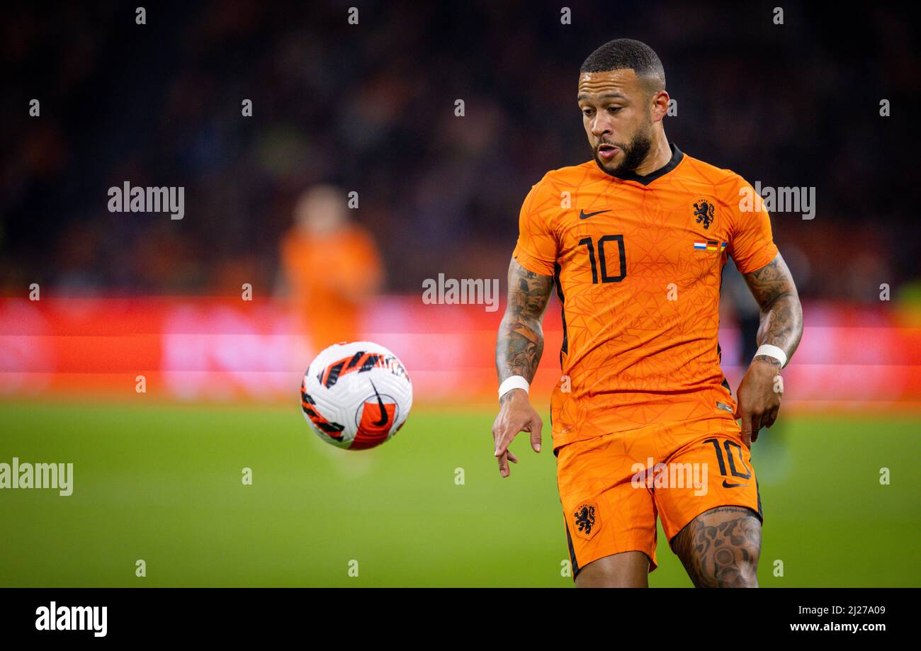 Memphis Depay (Niederlande) Niederlande - Deutschland Olanda - Germania 29.03.2022, Fussball; DFB, Saison 2021/22 Foto: Moritz Müller Copyrigh Foto Stock