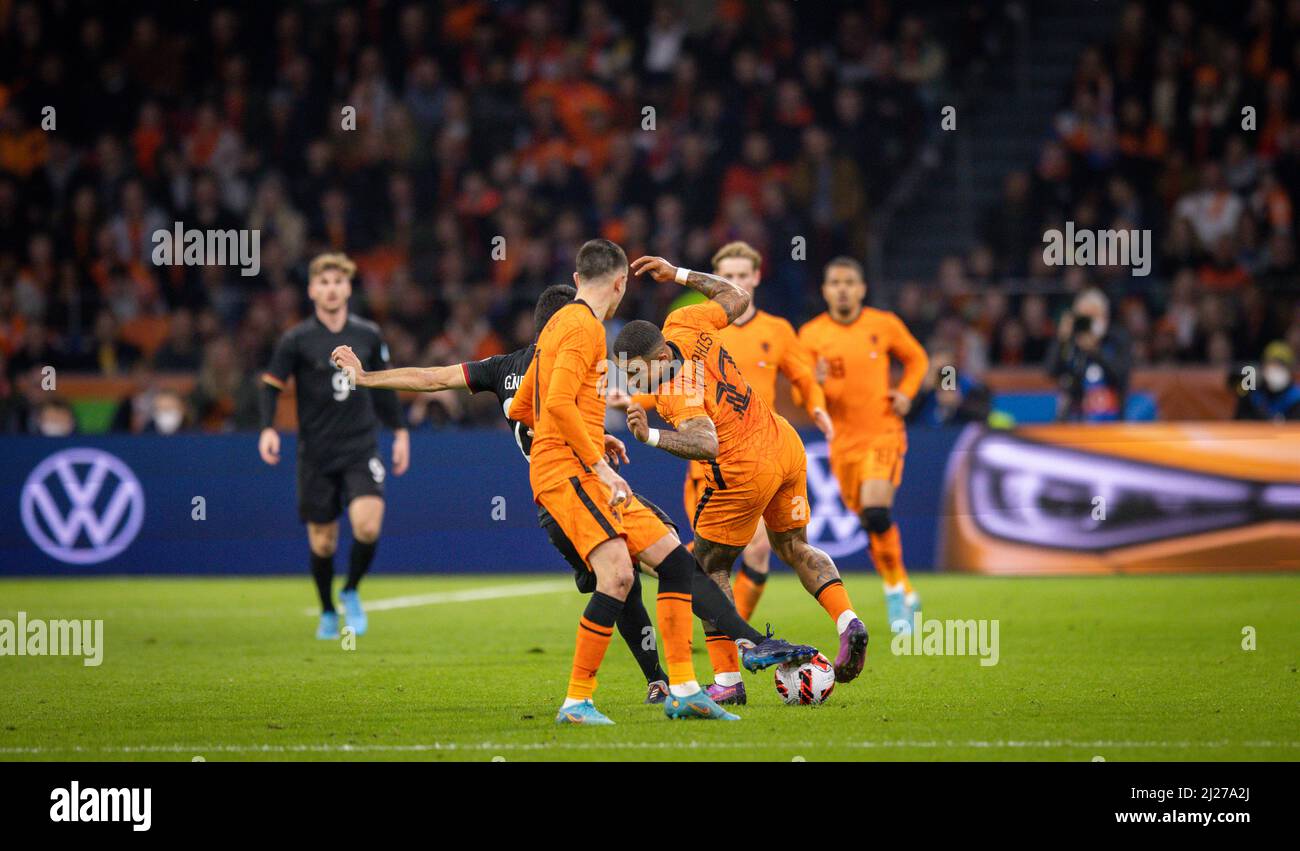 Memphis Depay (Niederlande) Niederlande - Deutschland Olanda - Germania 29.03.2022, Fussball; DFB, Saison 2021/22 Foto: Moritz Müller Copyrigh Foto Stock