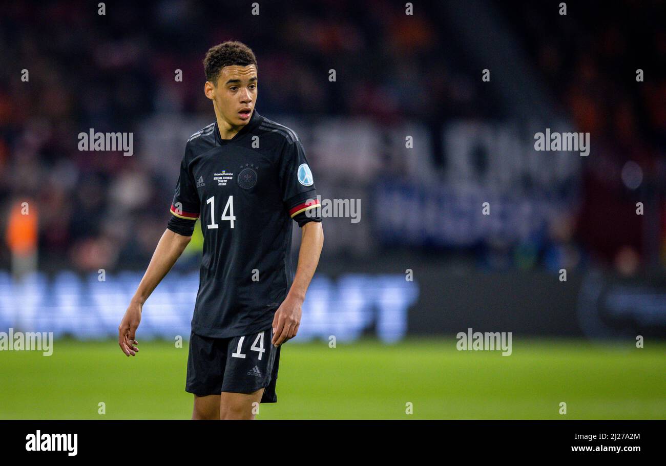 Jamal Musiala (Deutschland) Niederlande - Deutschland Olanda - Germania 29.03.2022, Fussball; DFB, Saison 2021/22 Foto: Moritz Müller Copyrigh Foto Stock