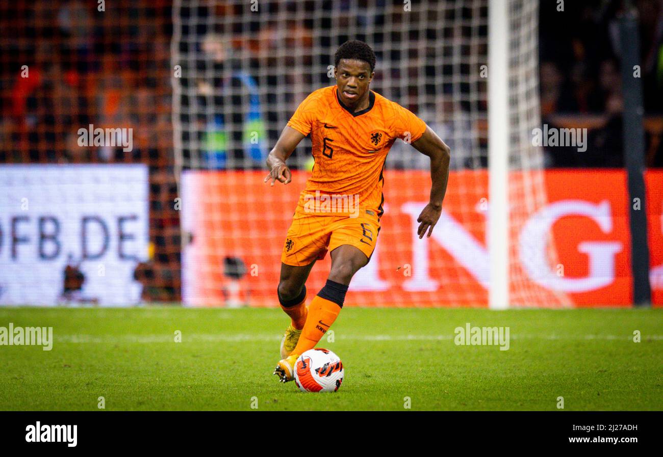 Tirell Malacia (Niederlande) Niederlande - Deutschland Olanda - Germania 29.03.2022, Fussball; DFB, Saison 2021/22 Foto: Moritz Müller Copyrig Foto Stock