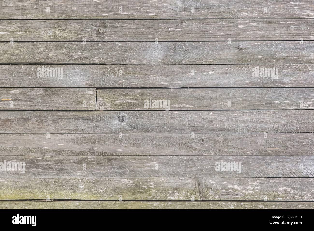 Vecchie linee orizzontali sporche tavole recinzione texture, legno modello tavola vintage meteo sfondo. Foto Stock