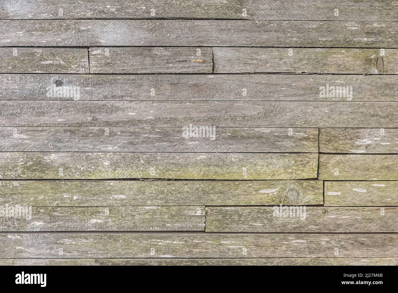 Vecchie linee orizzontali sporche tavole recinzione texture, legno modello tavola vintage meteo sfondo. Foto Stock