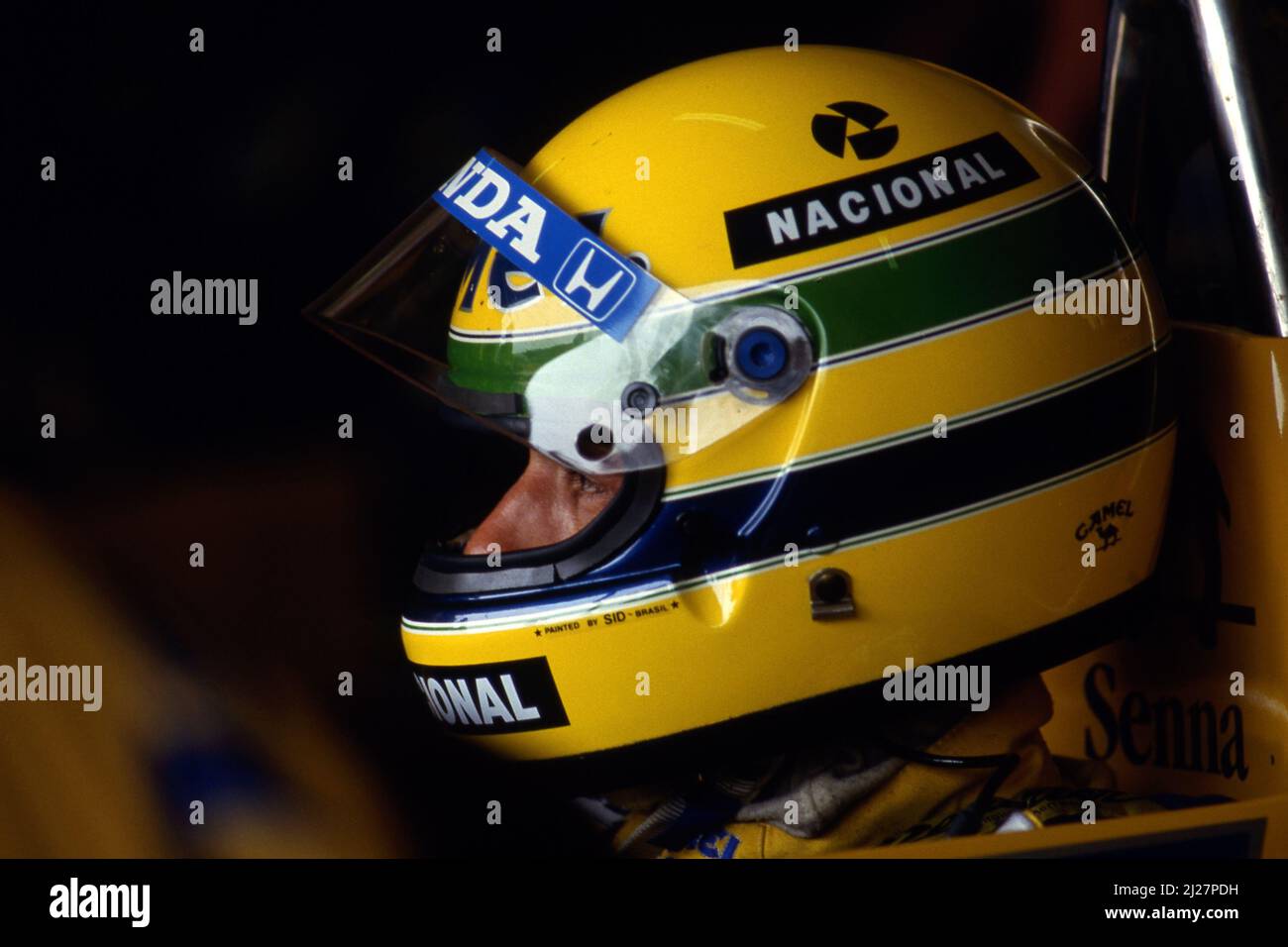 Ayrton Senna da Silva (BRA) Lotus 99T Honda 2nd posizione Foto Stock