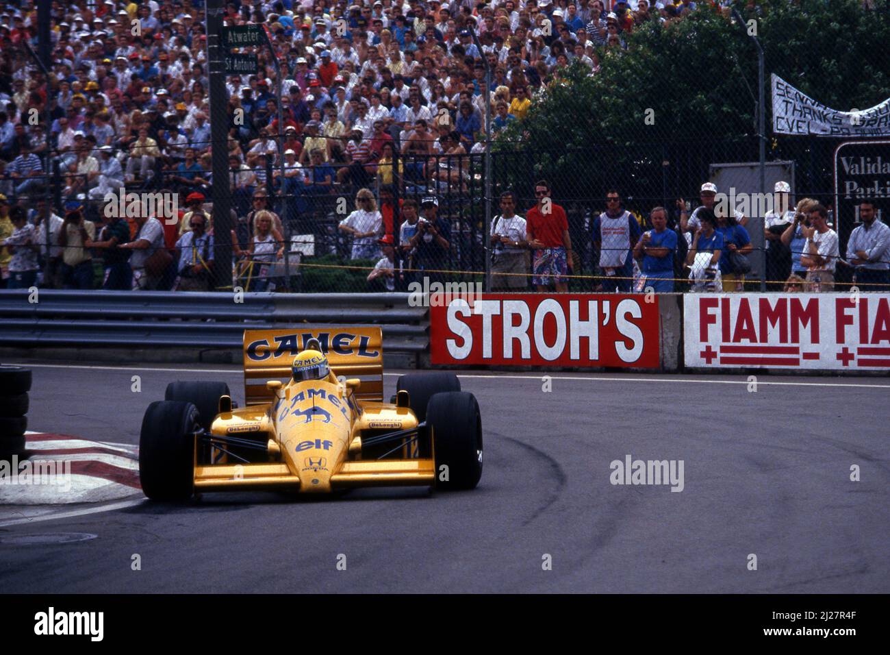 Ayrton Senna da Silva (BRA) Lotus 99T Honda 1st posizione Foto Stock