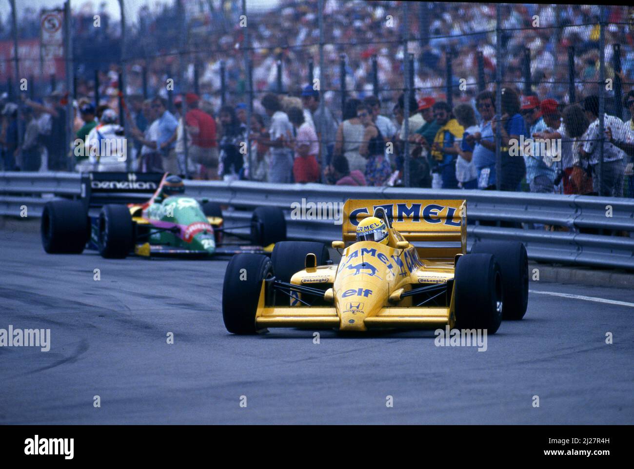 Ayrton Senna da Silva (BRA) Lotus 99T Honda 1st posizione Foto Stock