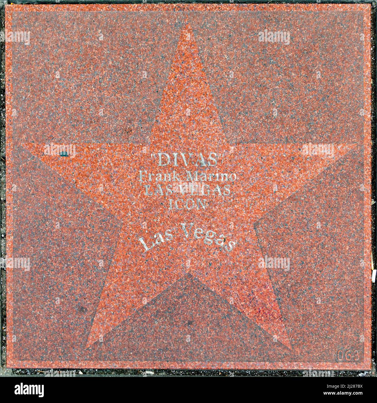 Las Vegas, USA - 9 marzo 2019: Walk of fame star per Frank Marino a Las Vegas, USA. Foto Stock