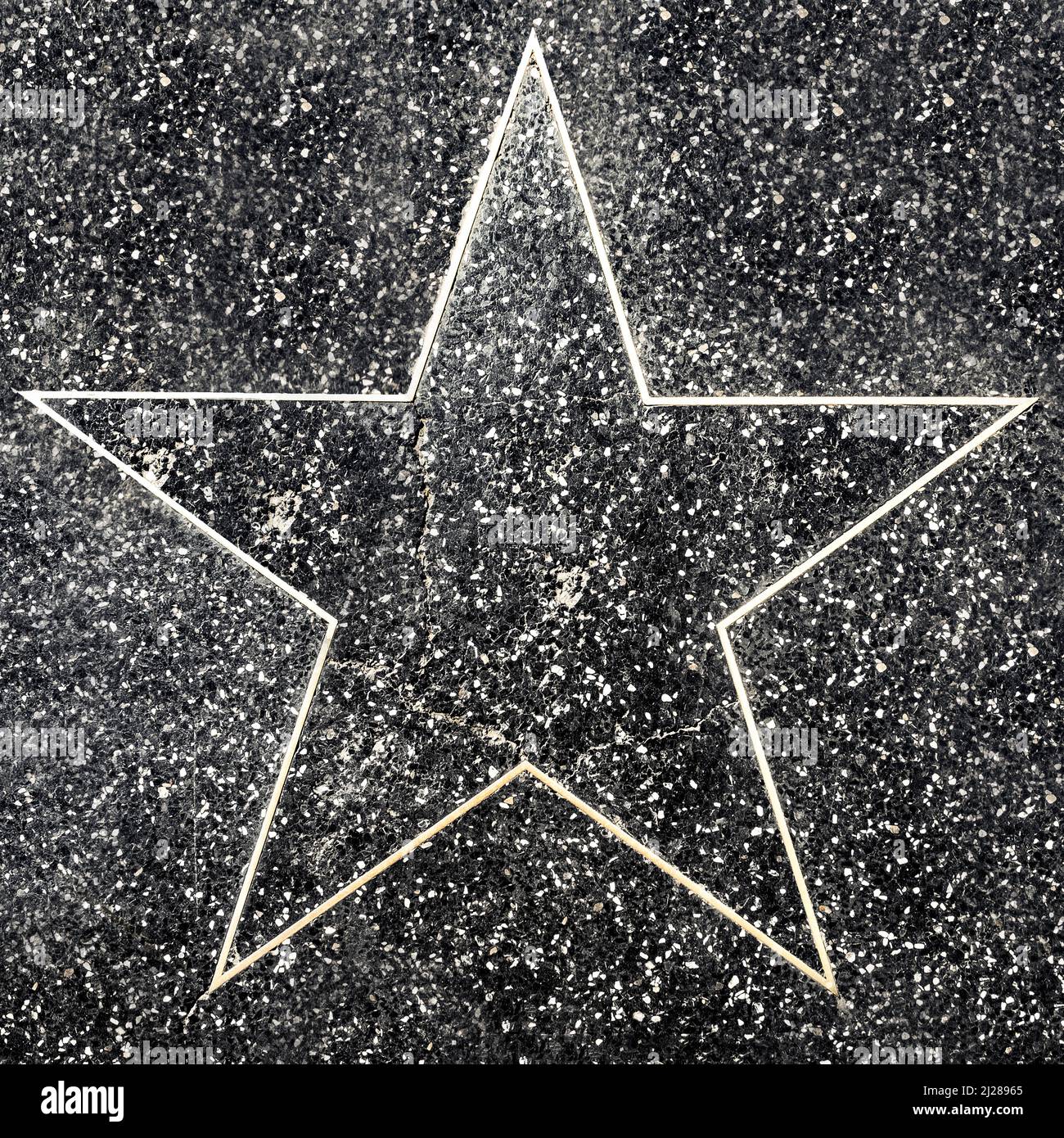 Los Angeles, USA - 17 marzo 2019: Primo piano di Empty Star sulla Hollywood Walk of Fame. Foto Stock