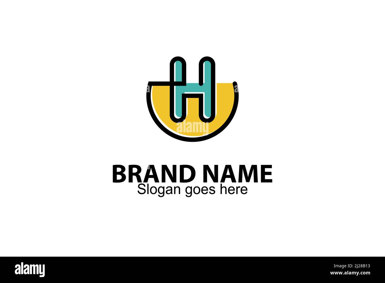 Logo lineare HW lettera. Logo con lettere H W con design di linea art style. Logo moderno ed elegante. Illustrazione Vettoriale