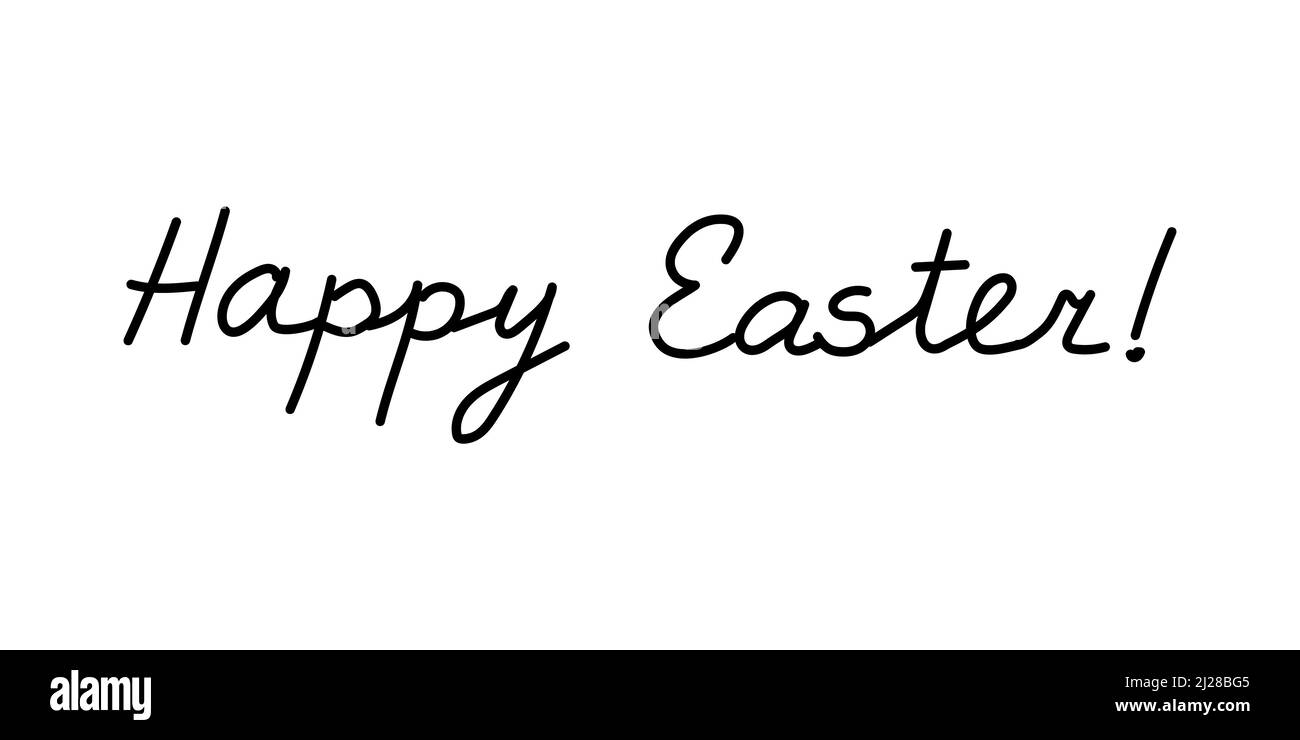 Buona Pasqua - testo nero isolato su sfondo bianco. Illustrazione vettoriale. Illustrazione Vettoriale