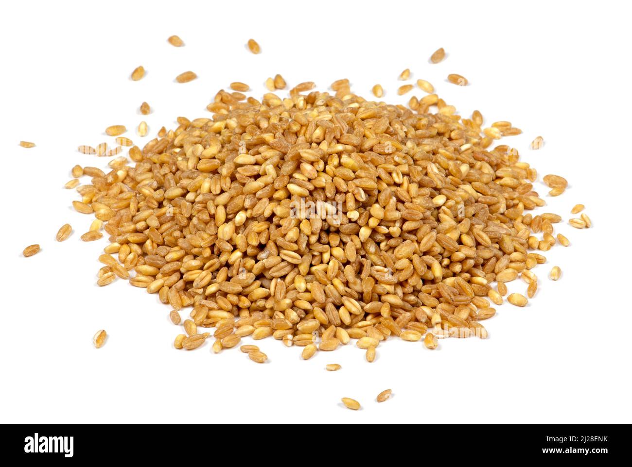 Mucchio di grano isolato su sfondo bianco Foto Stock
