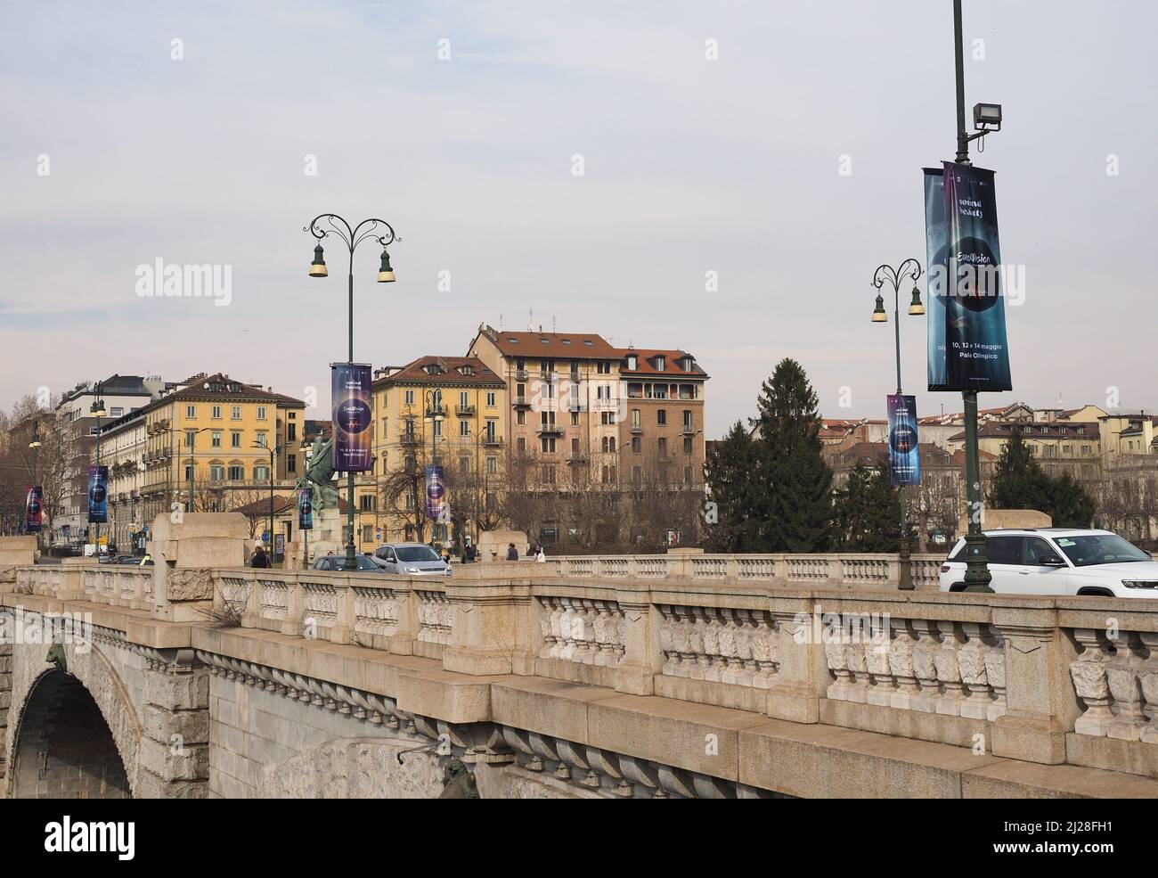 TORINO, ITALIA - CIRCA FEBBRAIO 2022: Banner del concorso di canzoni di Eurovisione Foto Stock