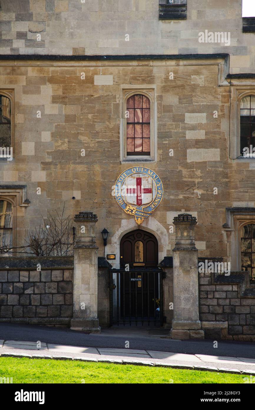 Garter House, residenza reale sovrana britannica. Windsor Castle, Windsor, Berkshire, Inghilterra, Regno Unito Foto Stock